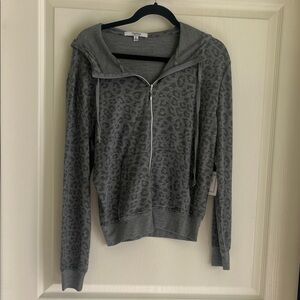 Gray Leopard Print Women's Hoodie